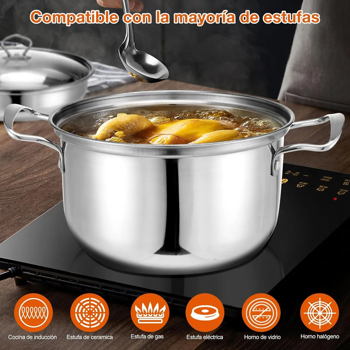 18pcs Completa Bateria De Cocina Antiadherente Inoxidable