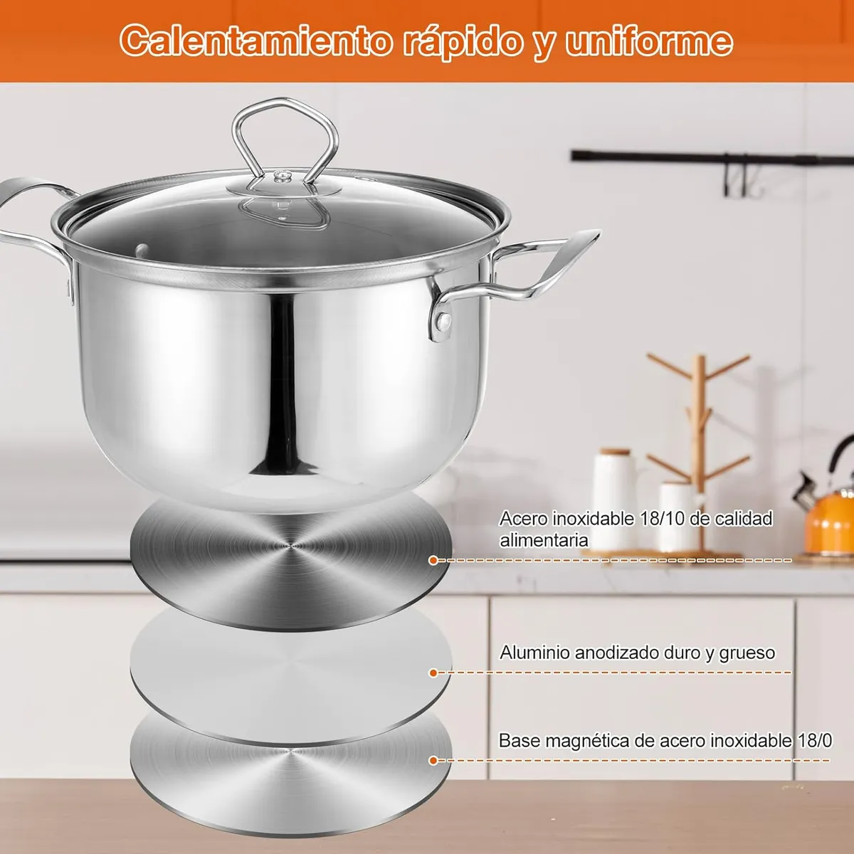 18pcs Completa Bateria De Cocina Antiadherente Inoxidable
