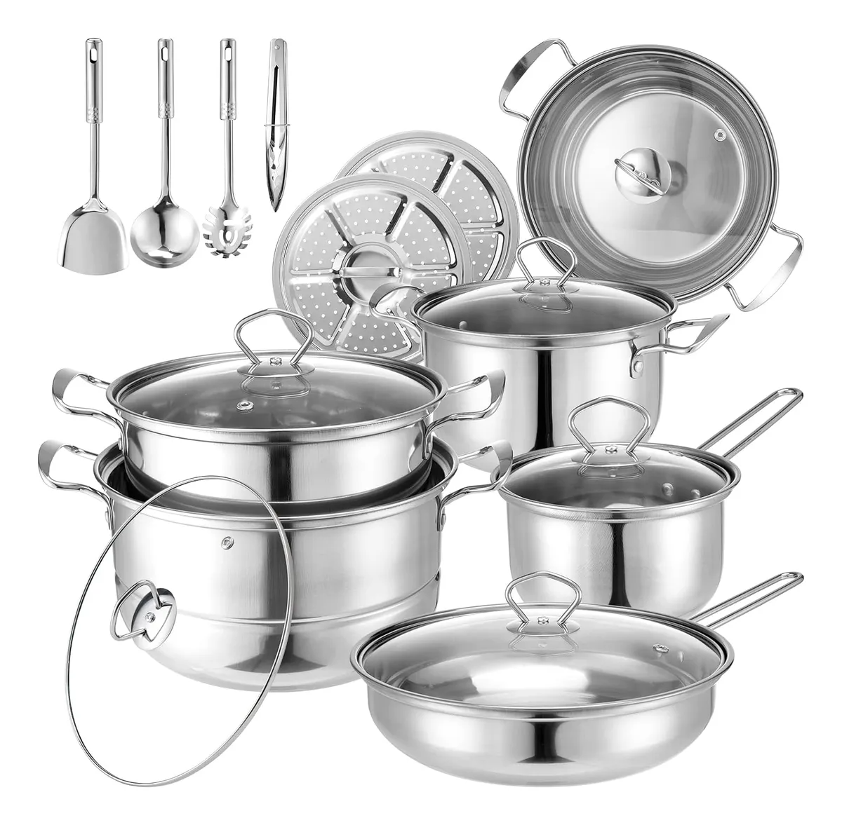 18pcs Completa Bateria De Cocina Antiadherente Inoxidable