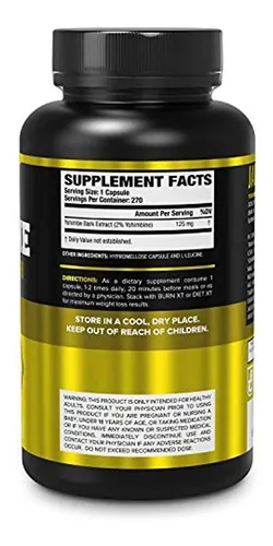 YOHIMBINE - SUPLEMENTO DE EXTRACTO DE CORTEZA DE YOHIMBE PREMIUM PARA LA RECOMPOSICIÓN CORPORAL