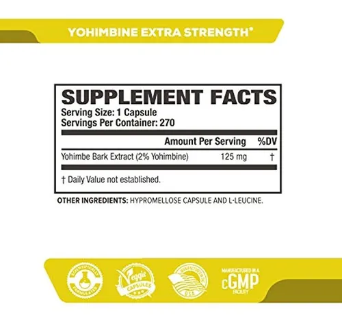 YOHIMBINE - SUPLEMENTO DE EXTRACTO DE CORTEZA DE YOHIMBE PREMIUM PARA LA RECOMPOSICIÓN CORPORAL