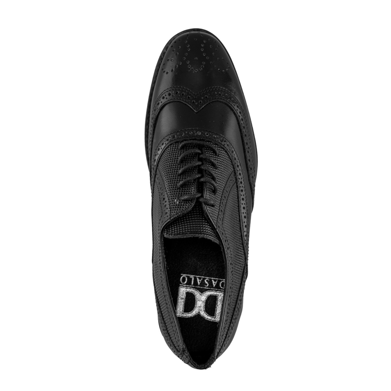 Zapato Oxford Bostoniano de Piel Negra para Hombre