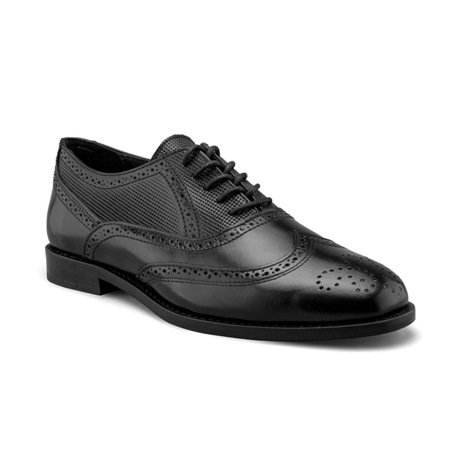 Zapato Oxford Bostoniano de Piel Negra para Hombre