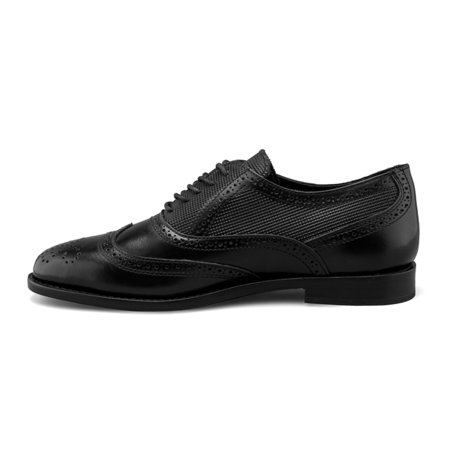 Zapato Oxford Bostoniano de Piel Negra para Hombre