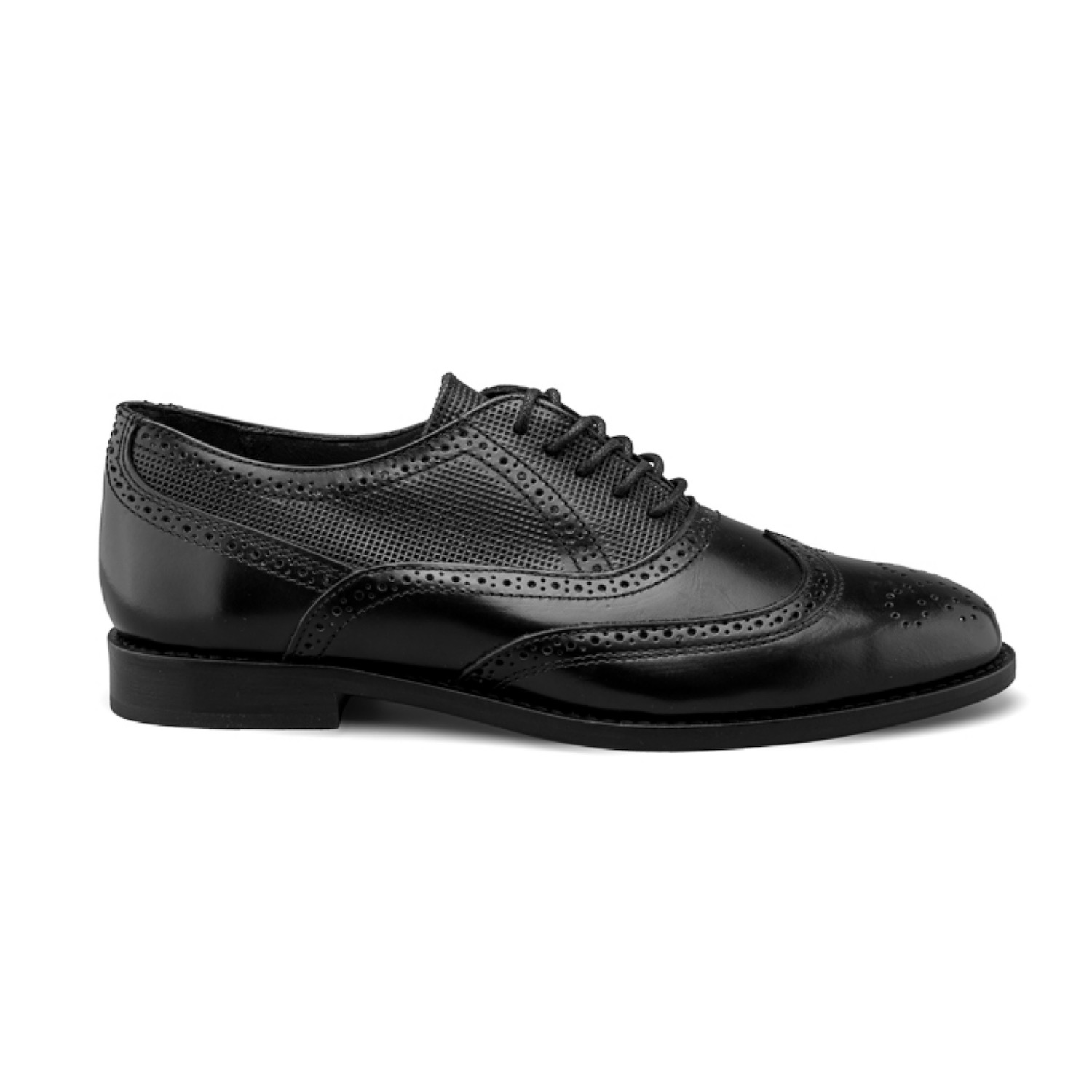 Zapato Oxford Bostoniano de Piel Negra para Hombre