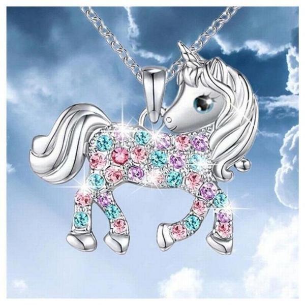 Cadenas de Unicornios MXKUI-001 1Pza Unicornio Plata Metal Cadena y Dije, UnicornNeck01