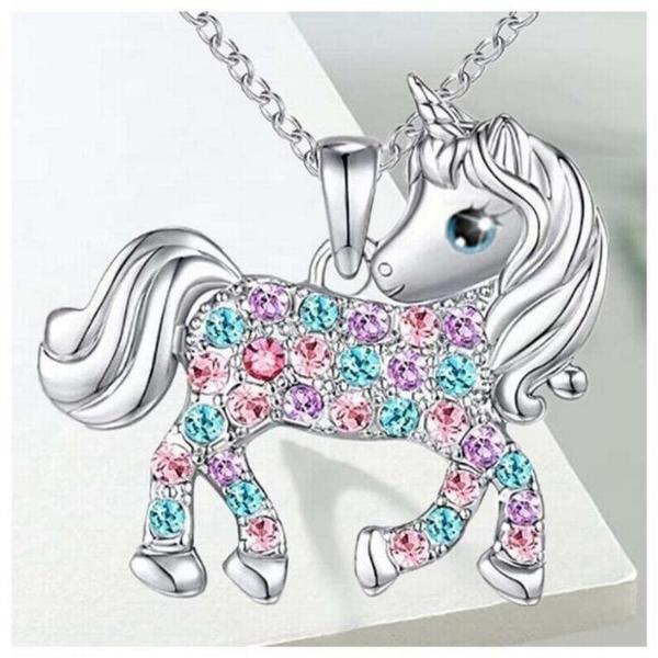 Cadenas de Unicornios MXKUI-001 1Pza Unicornio Plata Metal Cadena y Dije, UnicornNeck01
