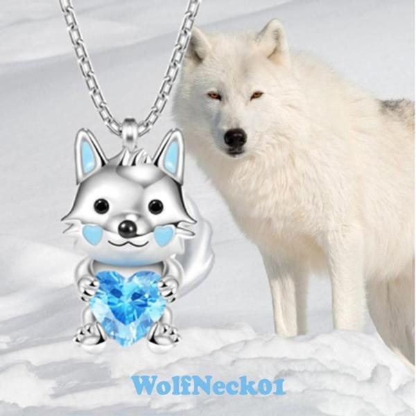 Cadenas con Dije MXWOF-001 1Pza Lobo PlataAzul Metal Cadena y Dije, WolfNeck01
