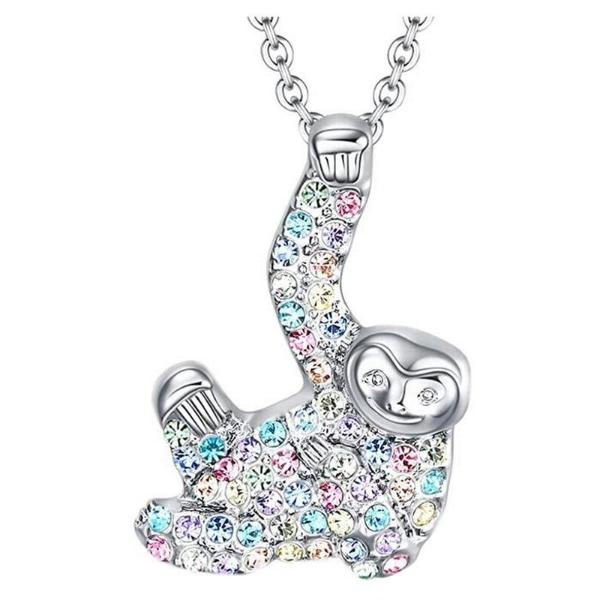 Cadenas de Delfin MXINN-001 1Pza DelfínCorazón PlataAzul Metal Cadena y Dije, DolphinNeck01