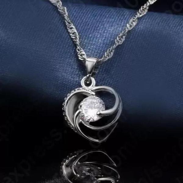 Joyería de moda MXKEN-001 1Pza Corazón Plata 925 CadenaAretes y Dije, HeartNeck09