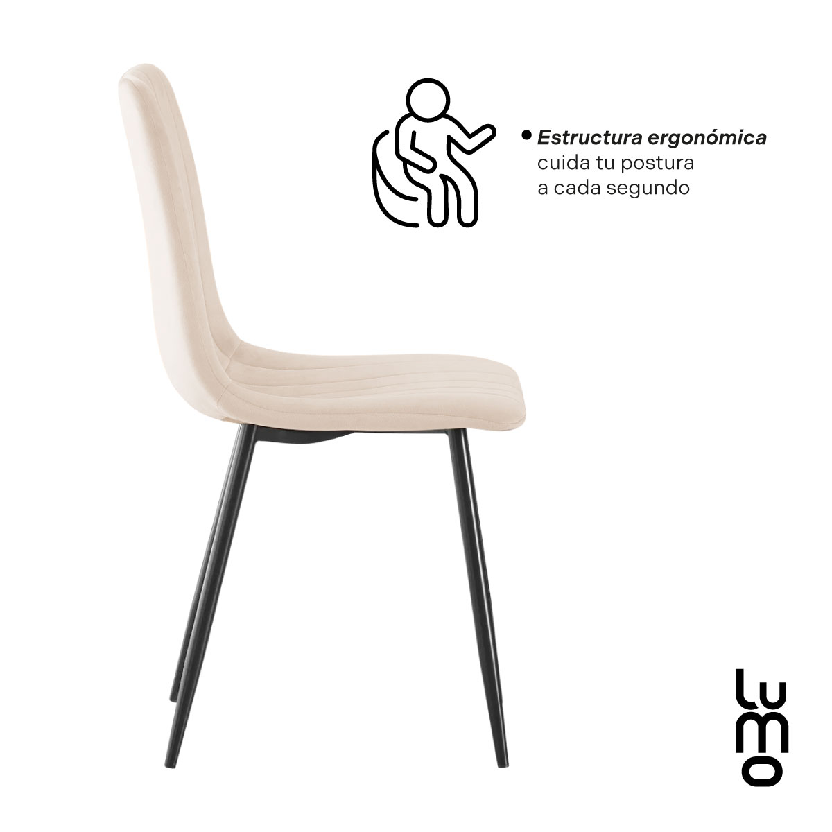 Set 2 Sillas Comedor Velvet Tapizada Terciopelo Sala Eames