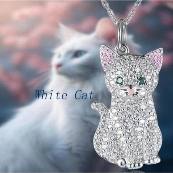 Cadenas de gatos MXKGN-001 1Pza Silver Cat Plata Cadena y Dije, CatNeck04