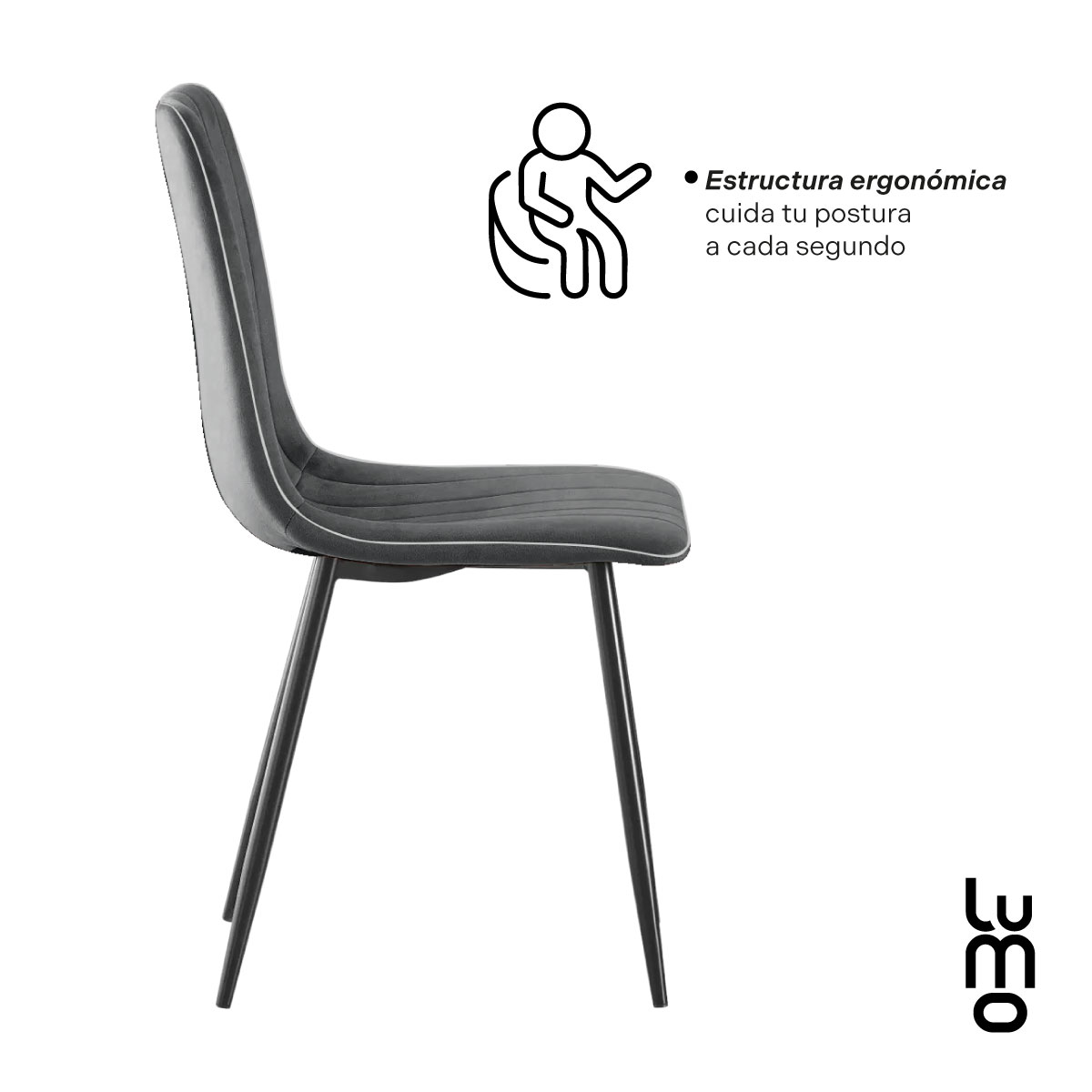Set 2 Sillas Comedor Velvet Tapizada Terciopelo Sala Eames