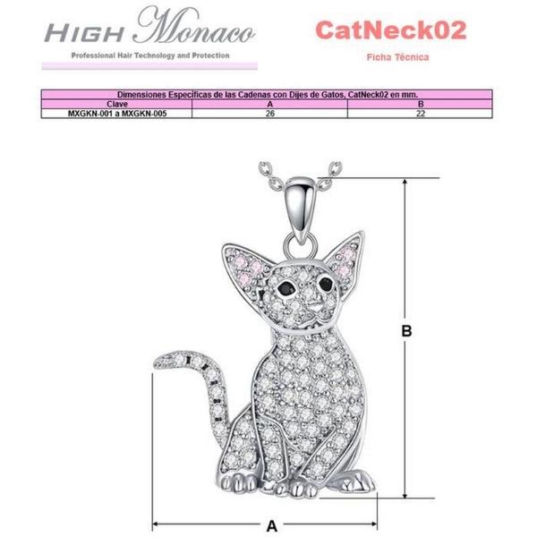 Bonitas Cadenas de Gatos MXGKN-001 1Pza Oriental Shorthair Plata Metal Cadena y Dije, CatNeck02
