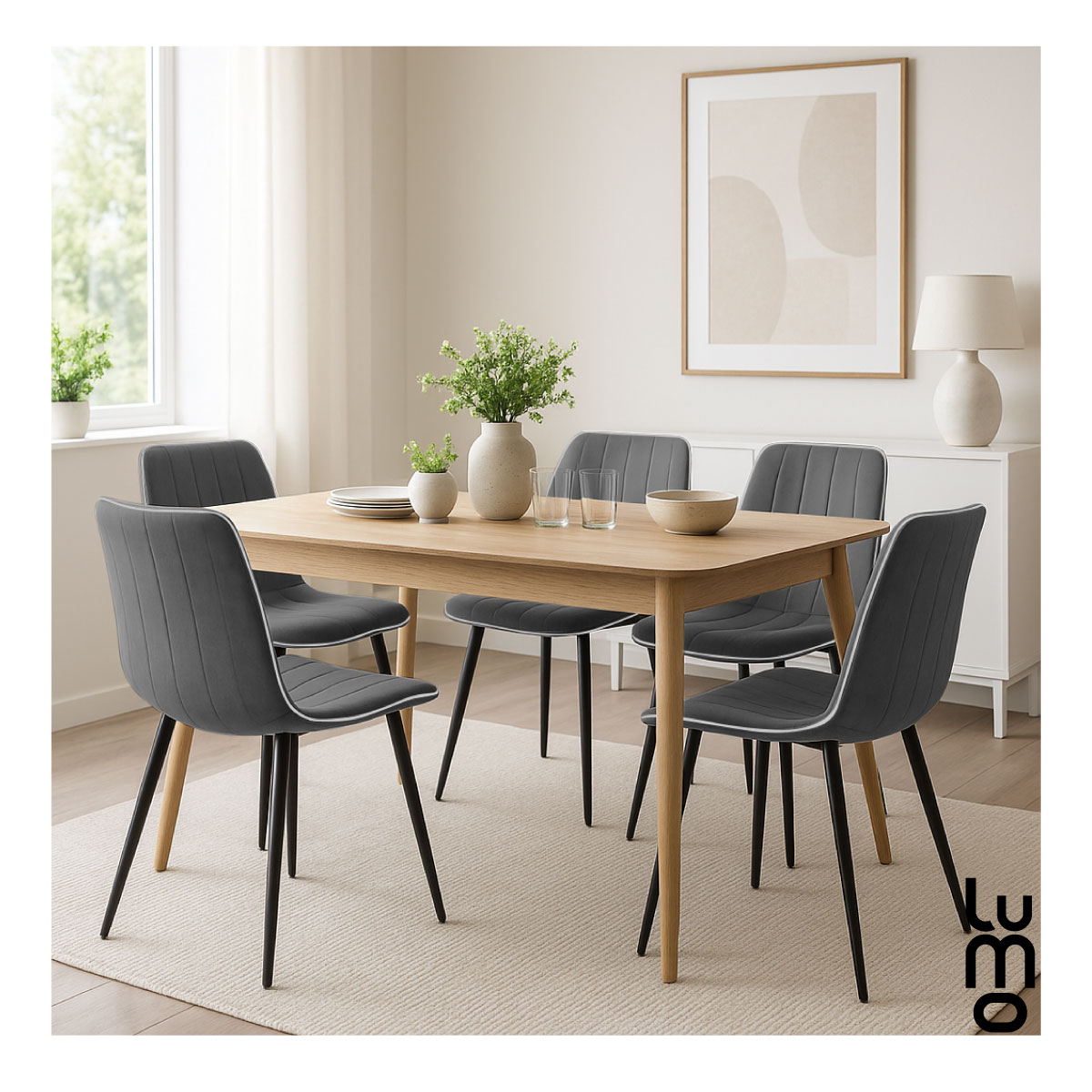 Set 2 Sillas Comedor Velvet Tapizada Terciopelo Sala Eames