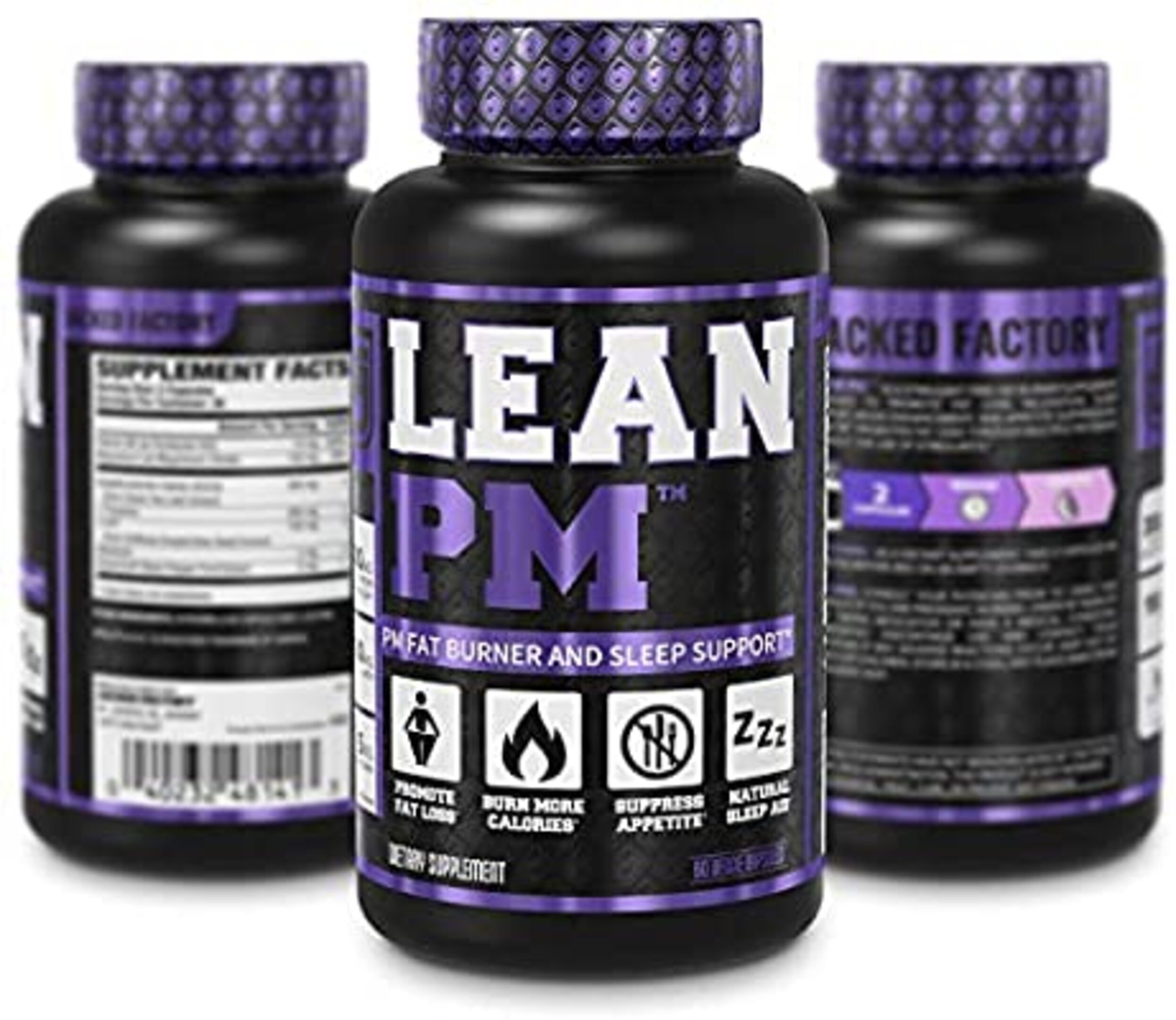 LEAN PM Fat Burner And Sleep Support 60 cap - Quemador de grasa y ayuda para dormir nocturno 
