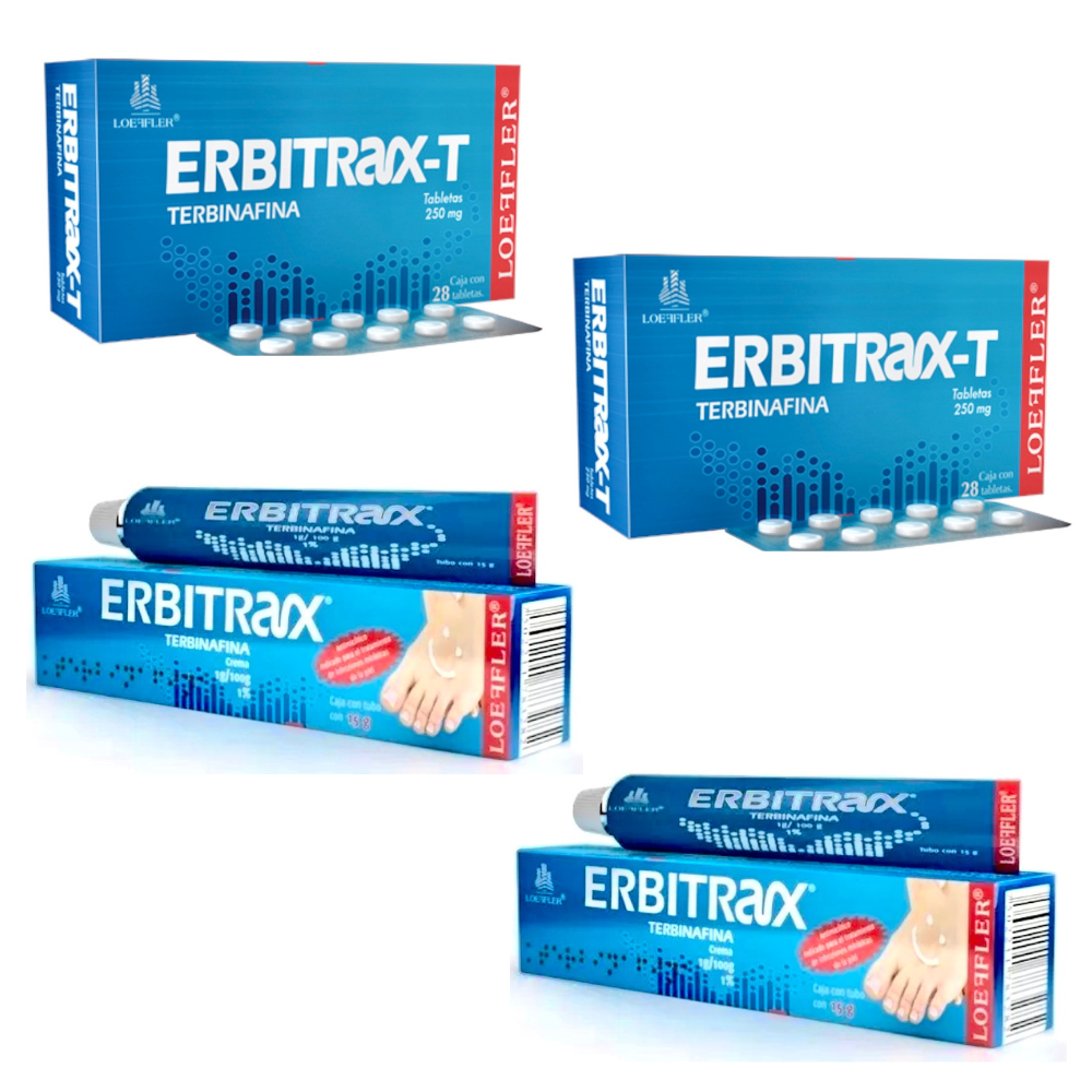 ERBITRAX-T TERBINAFINA TRATAMIENTO ANTIMICOTICO  PARA HONGOS Y PIE DE ATLETA