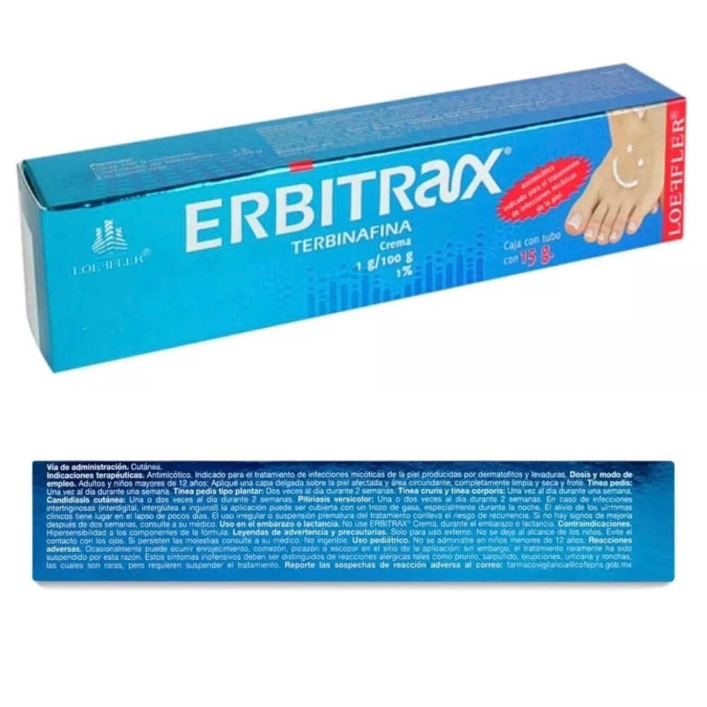 ERBITRAX-T TERBINAFINA TRATAMIENTO ANTIMICOTICO  PARA HONGOS Y PIE DE ATLETA