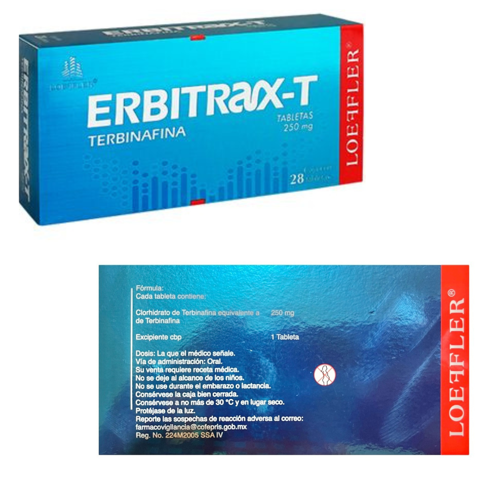 ERBITRAX-T TERBINAFINA TRATAMIENTO ANTIMICOTICO  PARA HONGOS Y PIE DE ATLETA