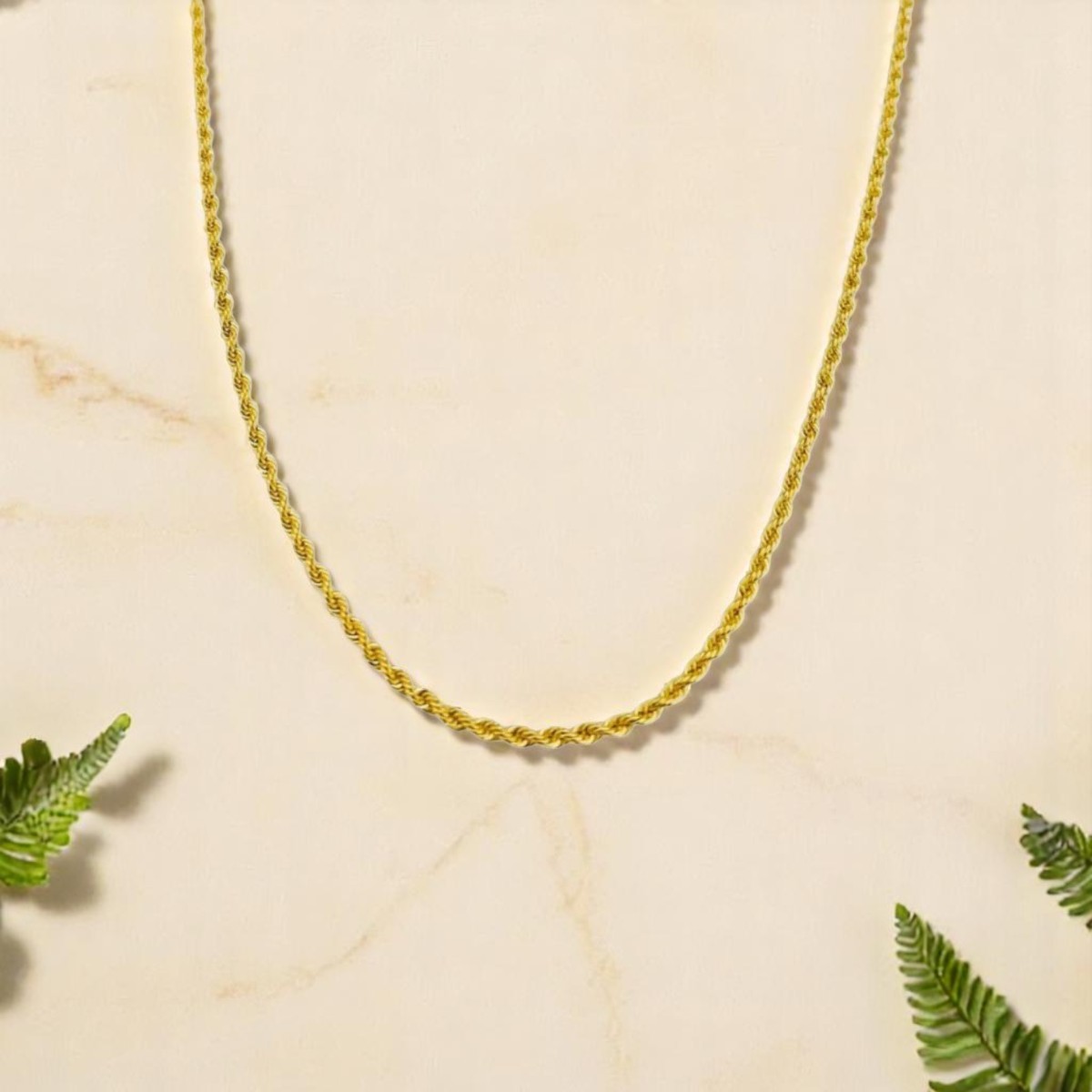 Cadena Estilo Torzal De 2 Mm Con 45 Cm Oro De 14 Kilates