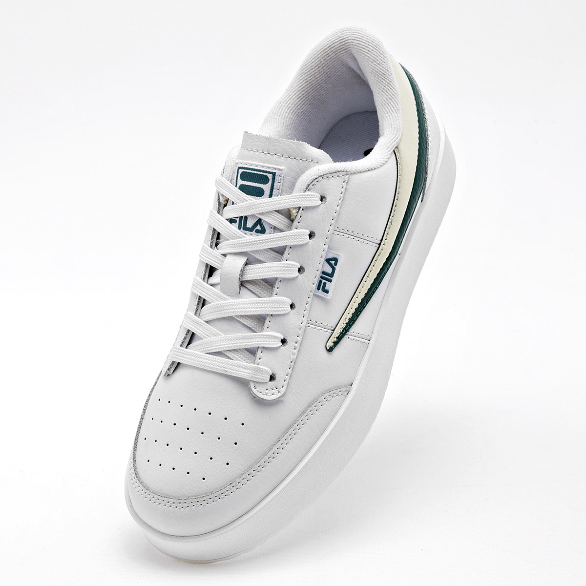 TENIS CASUAL Royalton FILA PARA MUJER COLOR BLANCO BEIGE VERDE 5TM020261