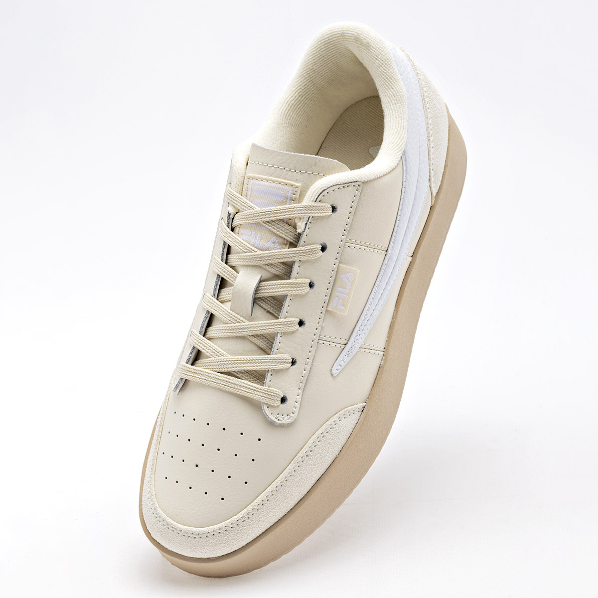 TENIS CASUAL Royalton FILA PARA MUJER COLOR BEIGE BLANCO 5TM020262