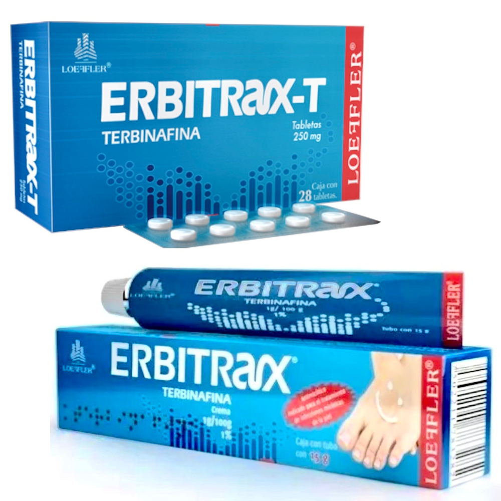 ERBITRAX-T TERBINAFINA TRATAMIENTO ANTIMICOTICO PARA HONGOS Y PIE DE ATLETA