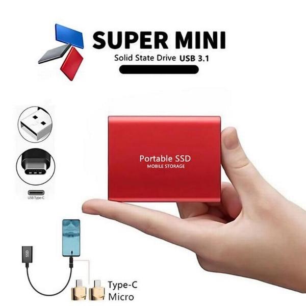 Disco Duro SSD Portátil Durable 4TB MXMDD-003 1 Pza 4TB Rojo SSD Lectura 30 MBs Escritura 37 MBs USB-C Entrada USB-A-C Salida, SolidMini04TB-WIN