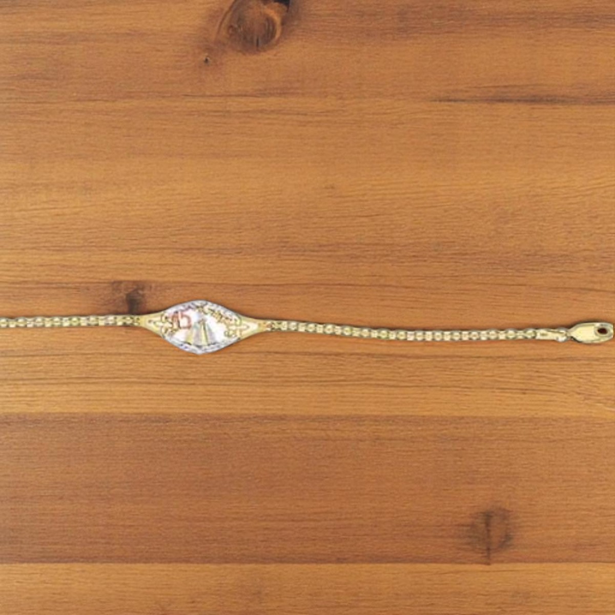 Pulsera Xv Años Tejido Perniche De 18 Cm Oro 10 K
