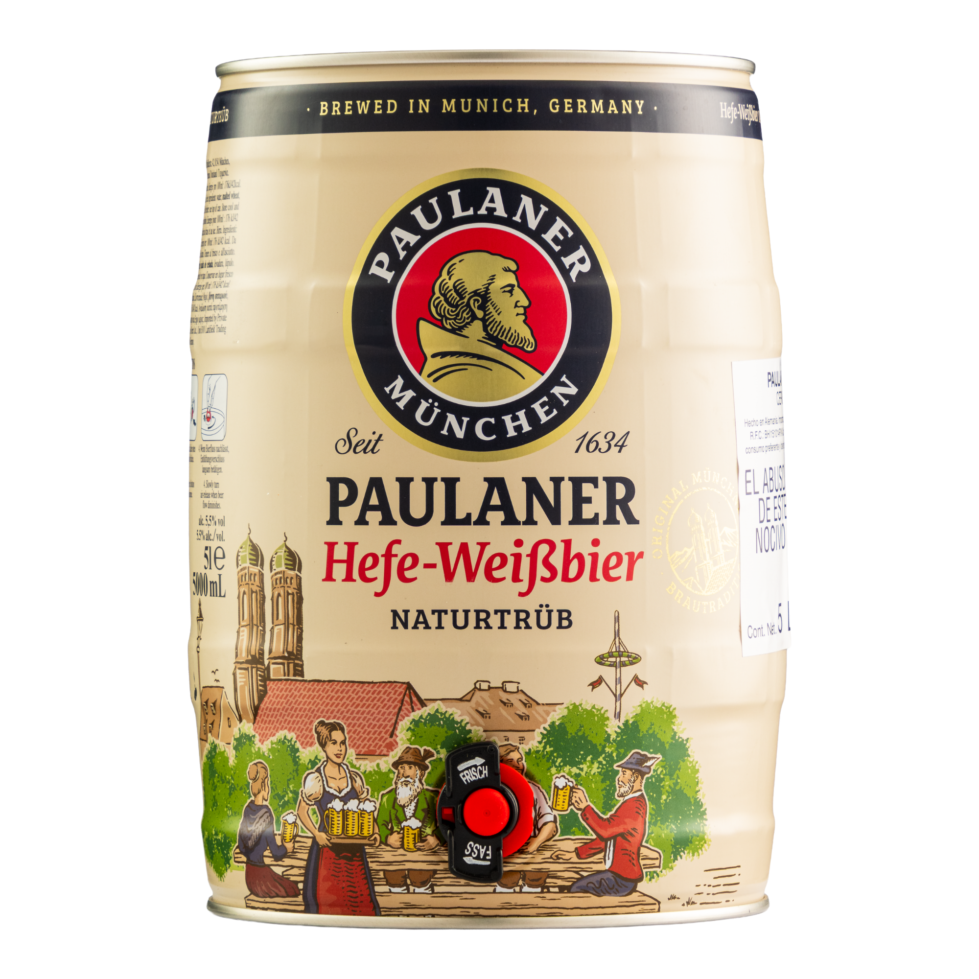 Cerveza Paulaner Hefe-Weissbier Barril 5000 Ml