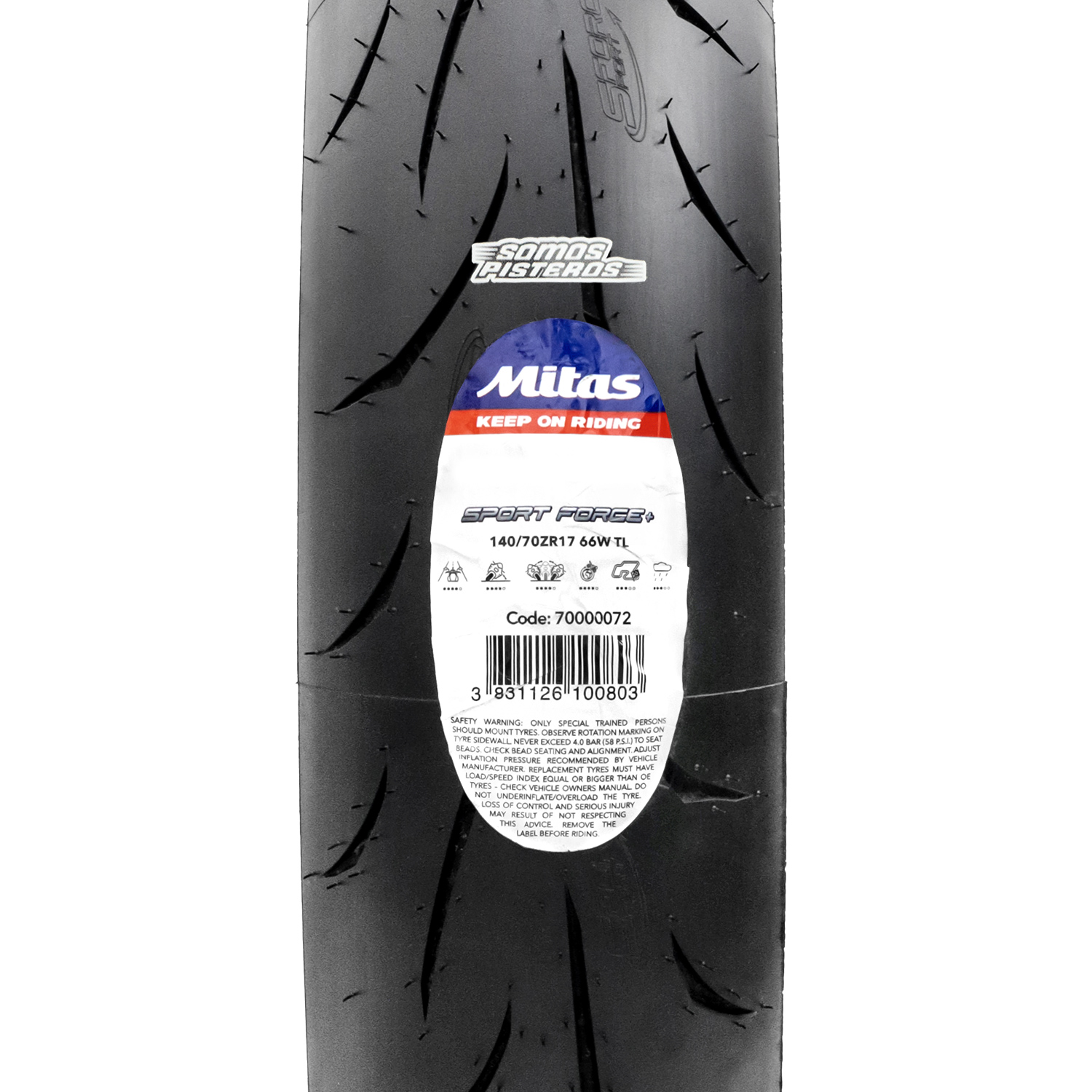 Llanta Mitas 140/70 R17 Sportforce Plus R3 Ktm 390 Dominar