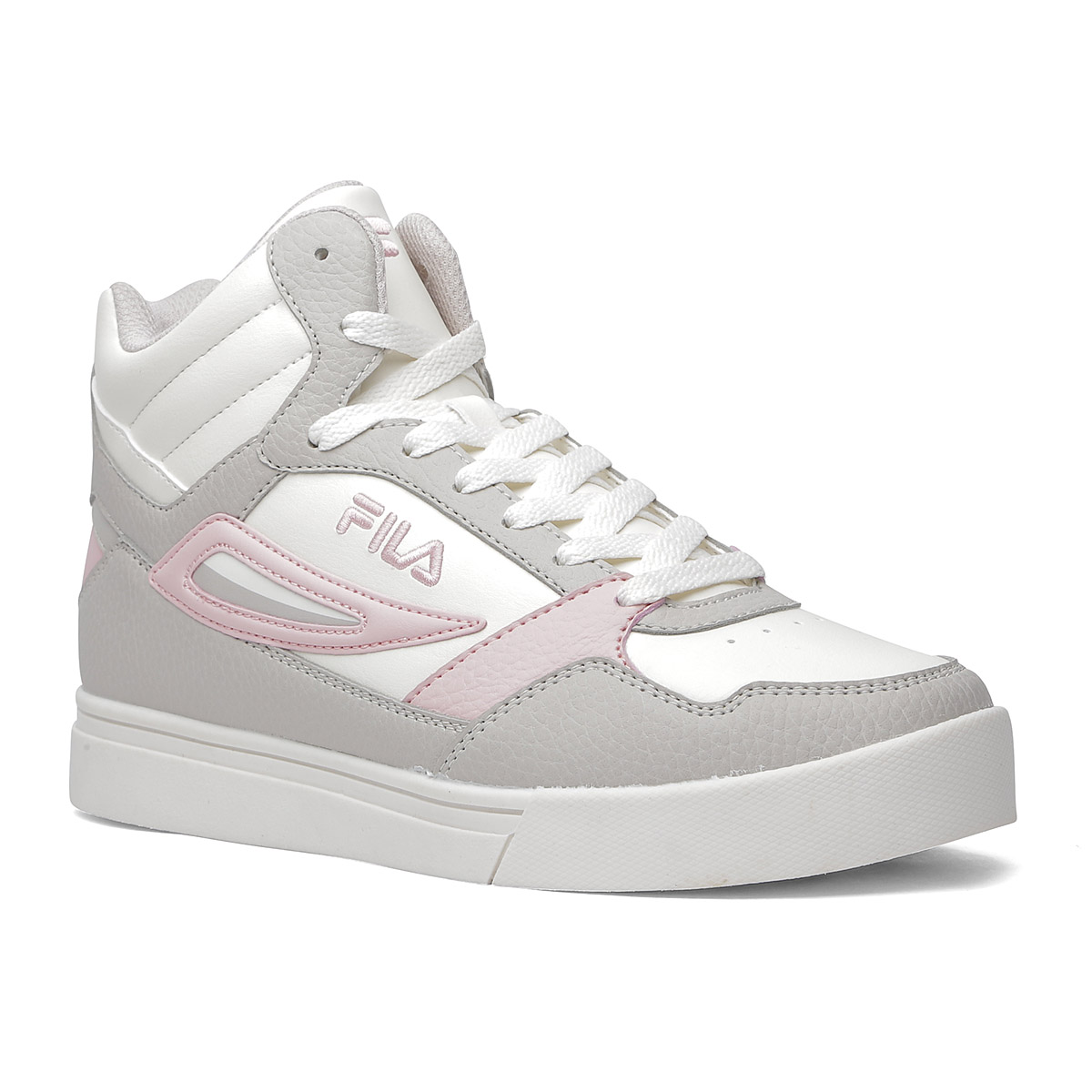 TENIS DE BOTA CASUAL Everge FILA PARA MUJER COLOR BLANCO GRIS ROSA 5FM018752