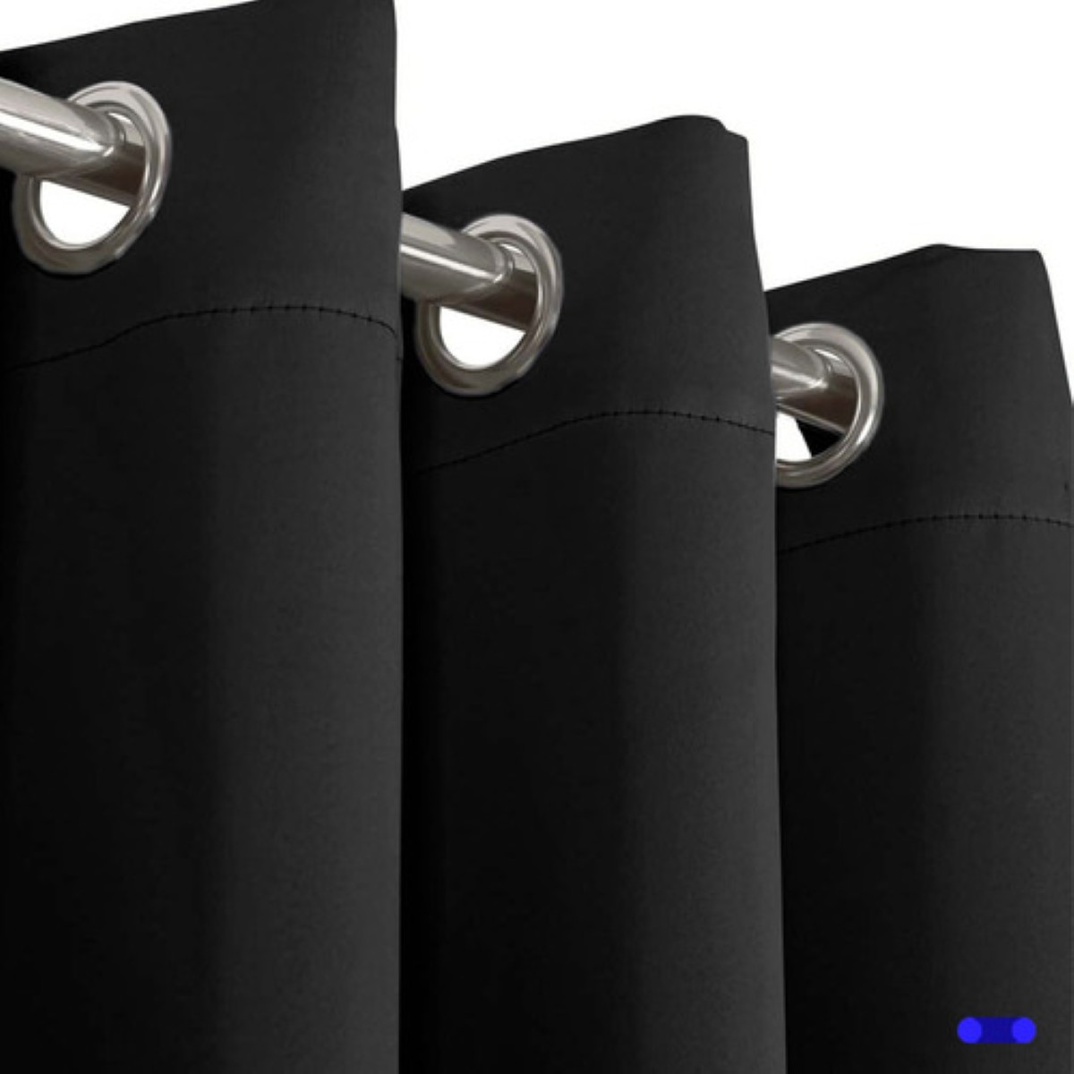 "Cortinas Kitul Blackout Plus Aislamiento Térmico 2 Paneles 215 X 135 Cm Color Negro "