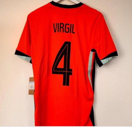 Jersey Virgil van Dijk 4 Naranja Mecanica 2025 Titular Local  Talla S