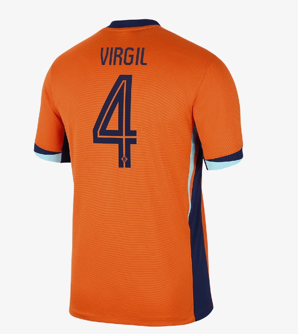 Jersey Virgil van Dijk 4 Naranja Mecanica 2025 Titular Local  Talla S