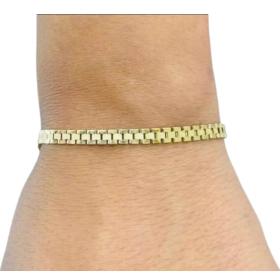 Pulsera Baby Rolex 21 Cm Oro 10 Kilates + Obsequio.