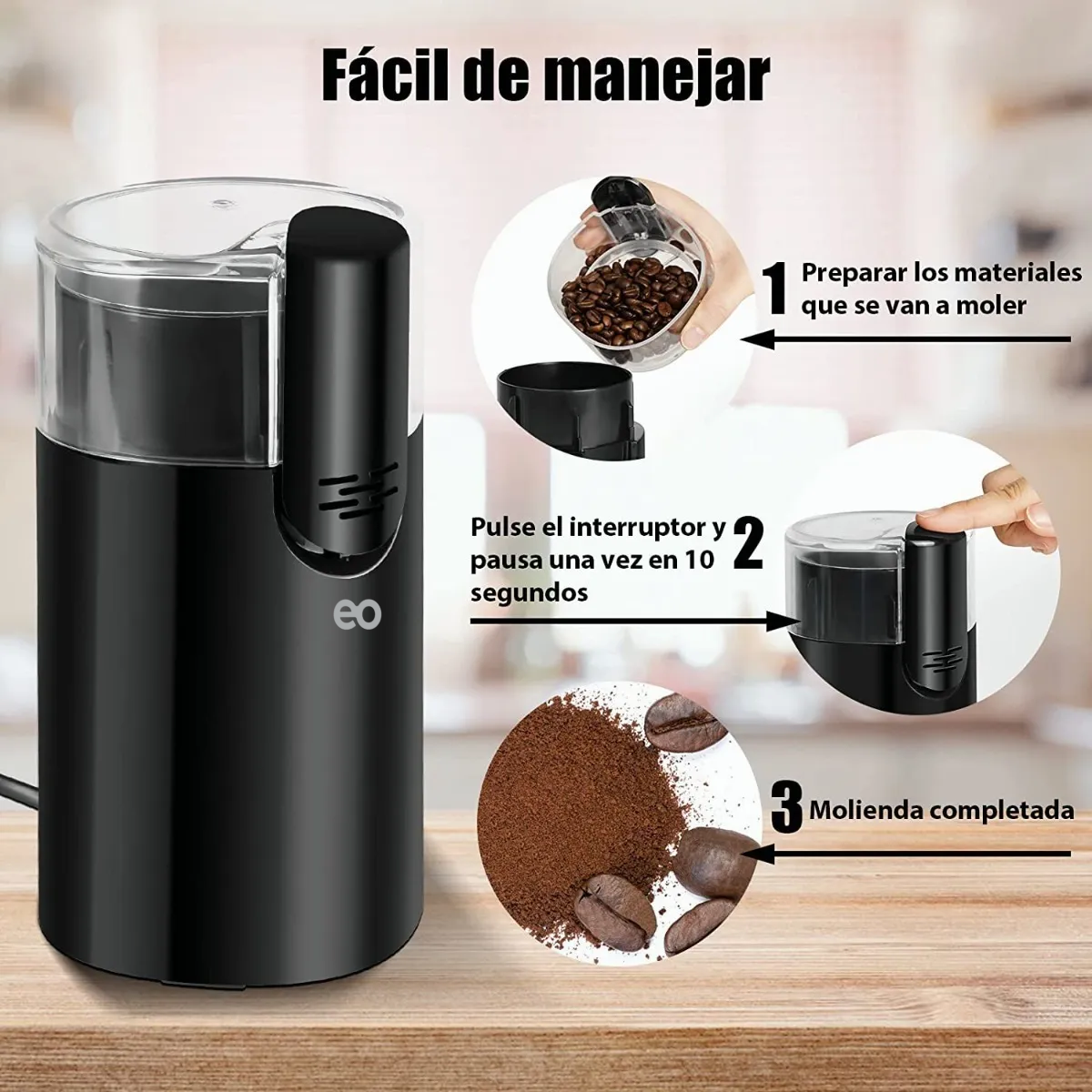 Moledor Molinillo Eléctrico Para Granos De Café Y Nuez 100g