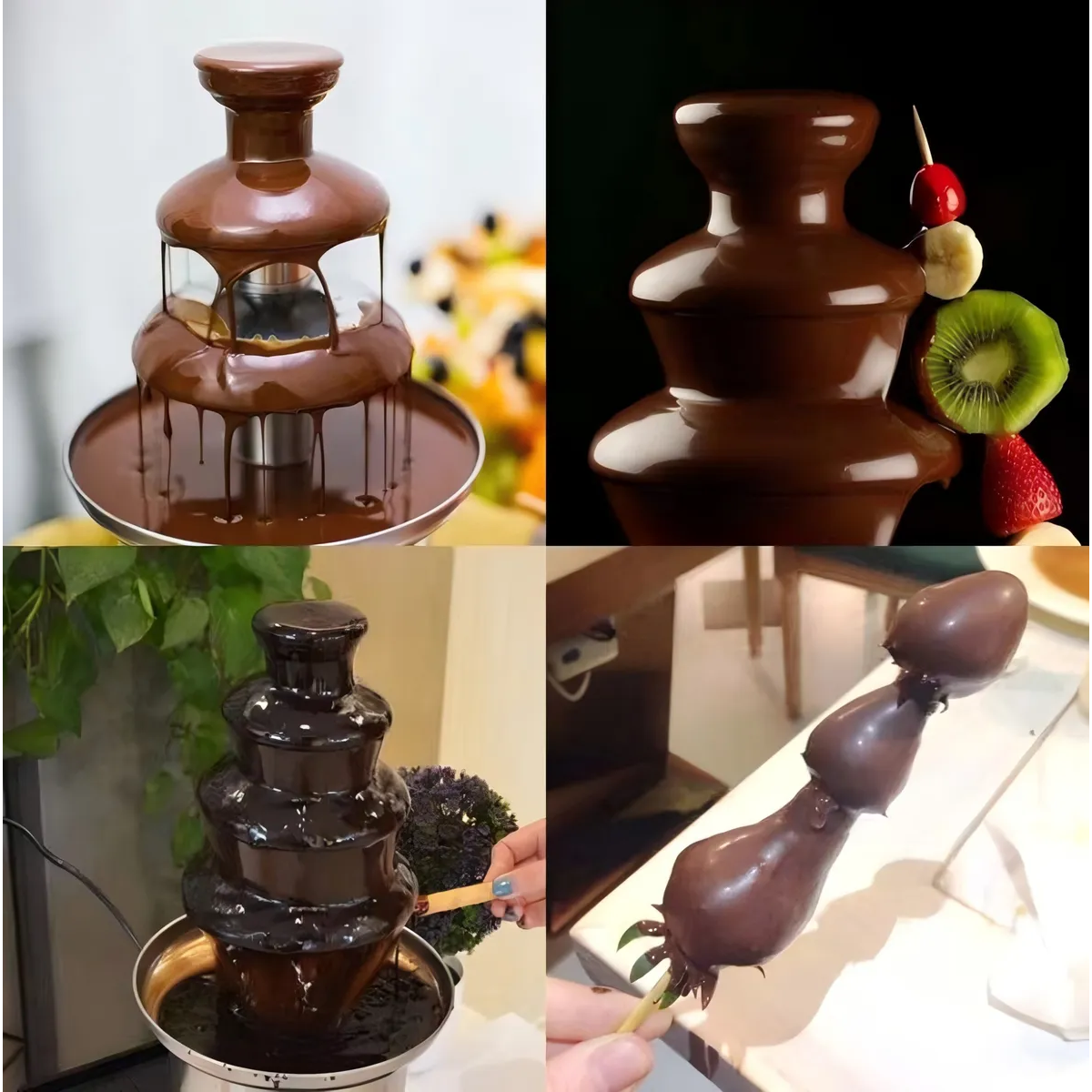 Fuente De Chocolate 4 Niveles Para Dulce,queso,rancho,nacho