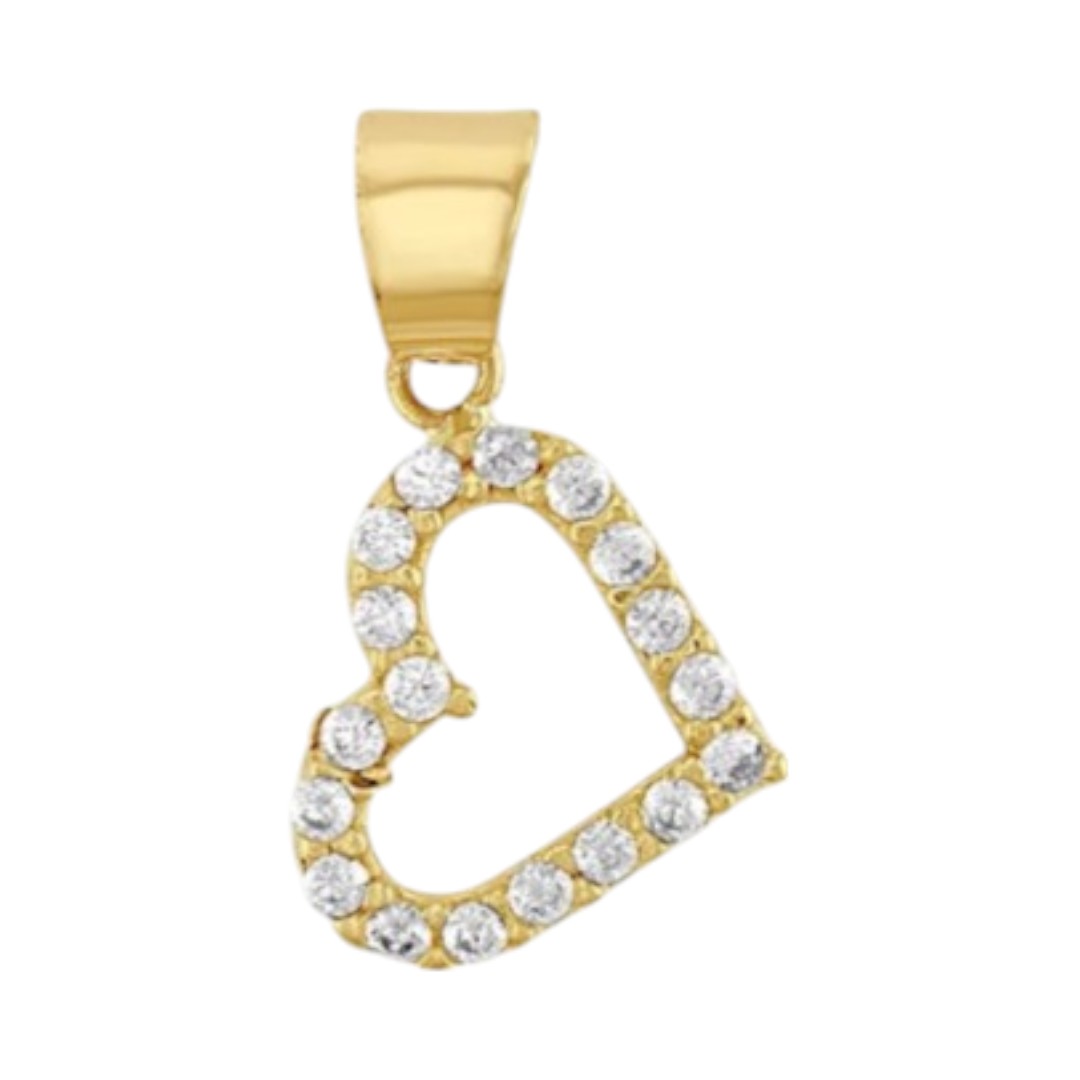 Kit Cadena + Dije Mini Corazón Silueta Oro 10 K + Obsequio