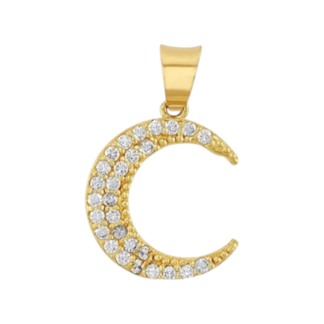 Kit Cadena + Dije Luna Zirconias Oro 10 K + Obsequio 