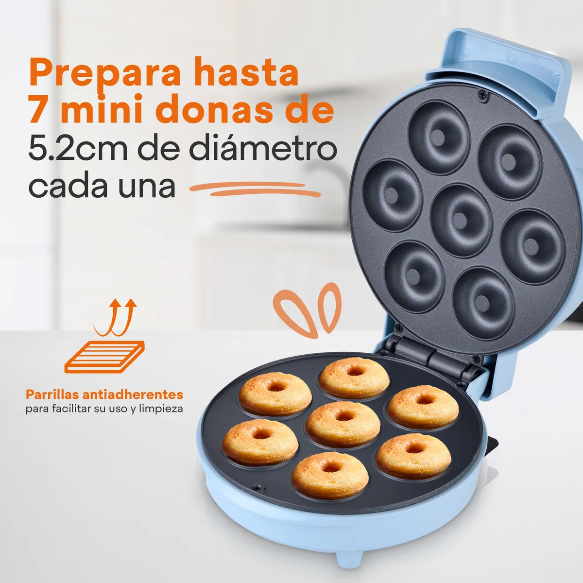 Máquina de donas 7 mini donas Azul