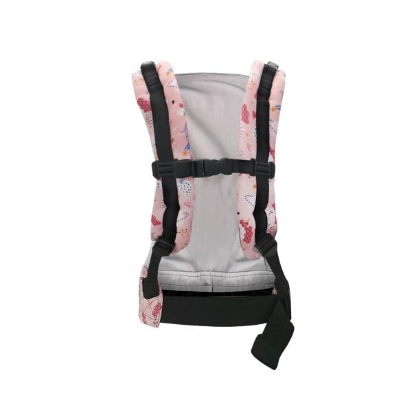 La Rebozería Portabebé Ergonómico Nukú Gabardina Estampada Firme y Ajustable