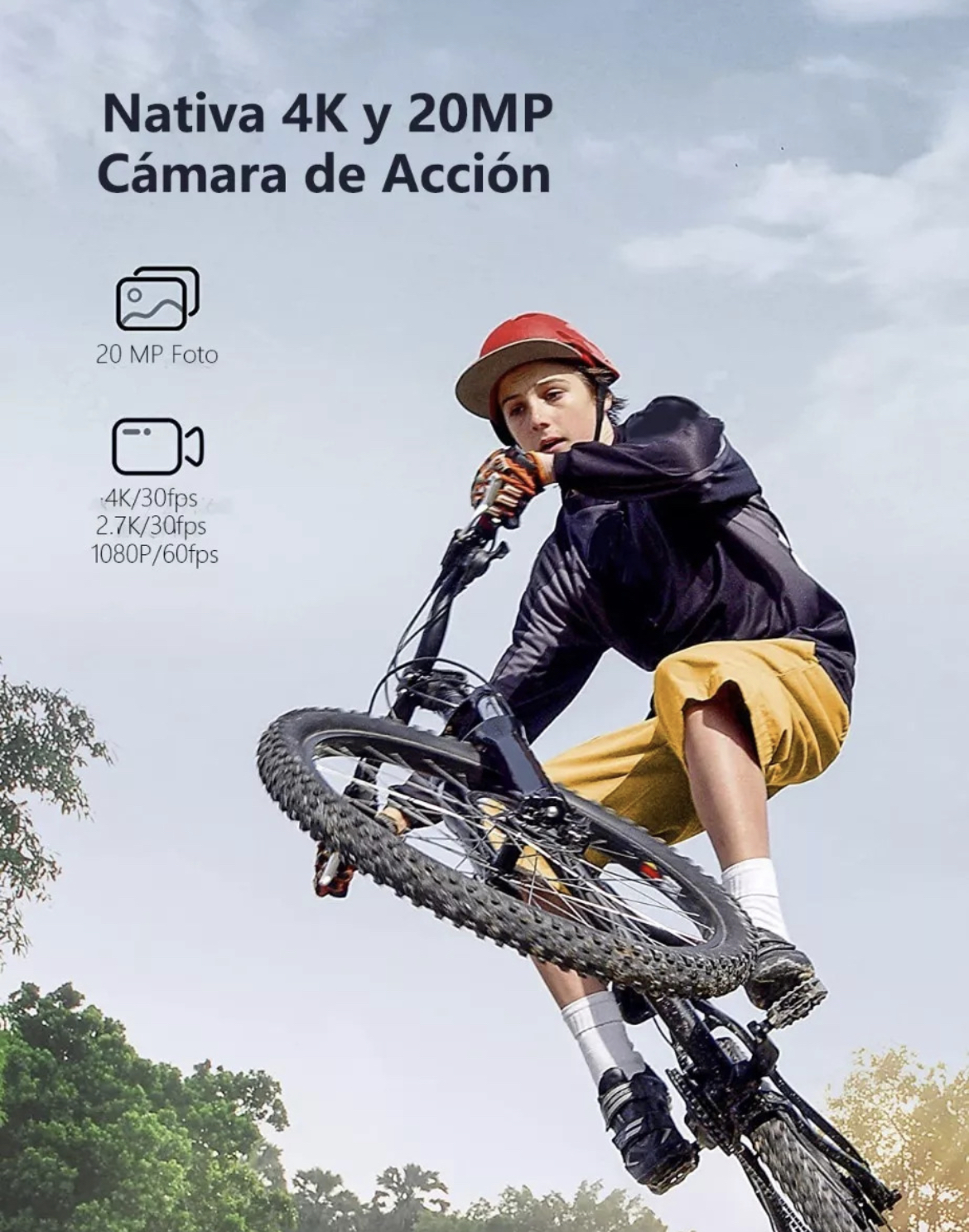 Cámara De Acción Deportiva  Wifi 4k 20mp 30fps Cámara Submarina Resistente al Agua de 40 m Con Micrófono Externo y Control Remoto