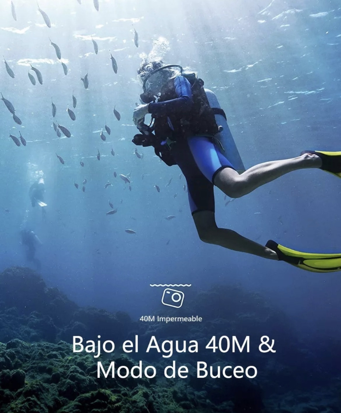 Cámara De Acción Deportiva  Wifi 4k 20mp 30fps Cámara Submarina Resistente al Agua de 40 m Con Micrófono Externo y Control Remoto