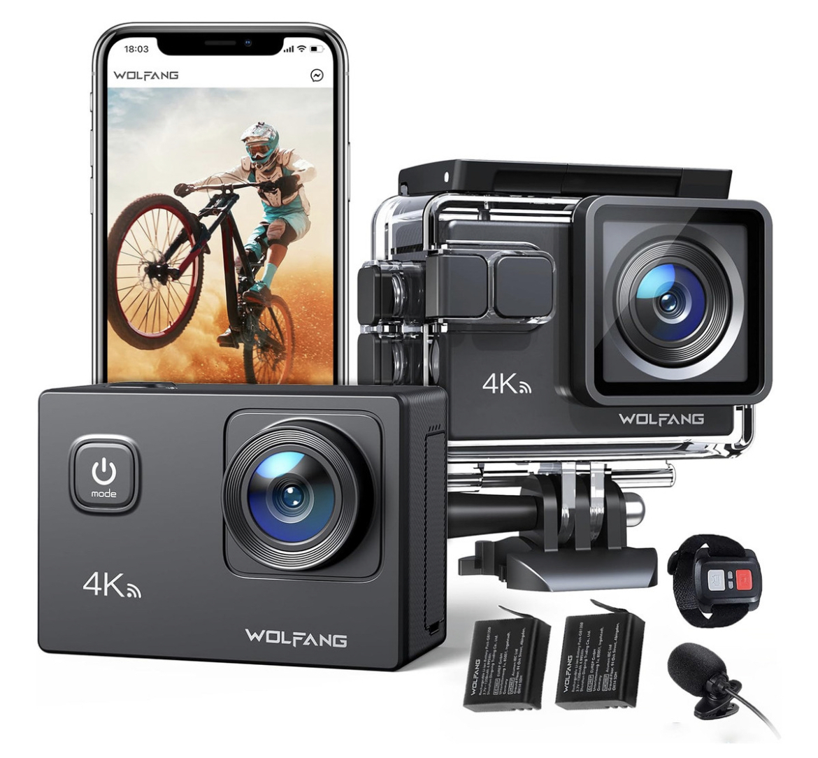 Cámara De Acción Deportiva  Wifi 4k 20mp 30fps Cámara Submarina Resistente al Agua de 40 m Con Micrófono Externo y Control Remoto