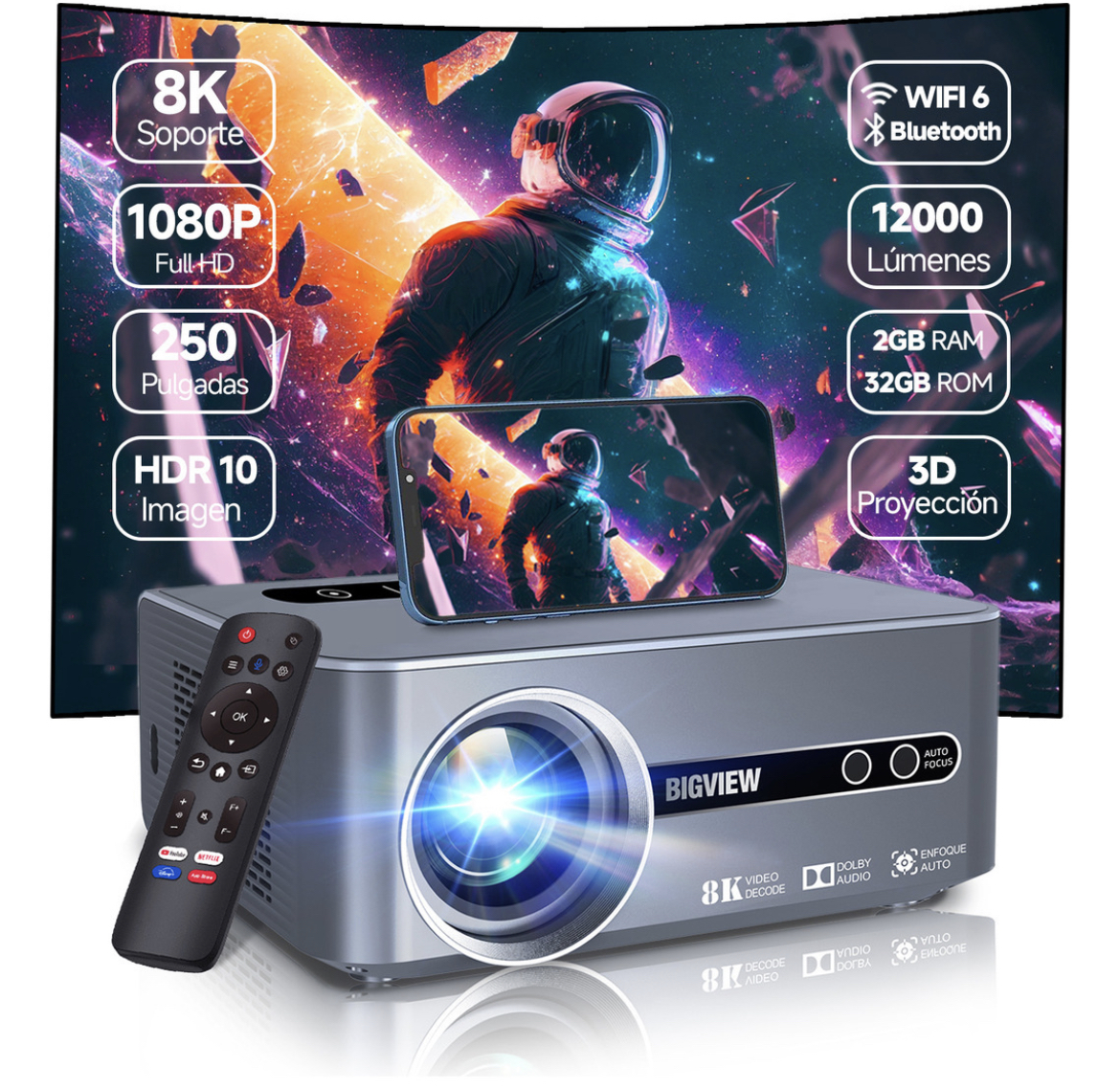 Proyector 8k Profesional Android