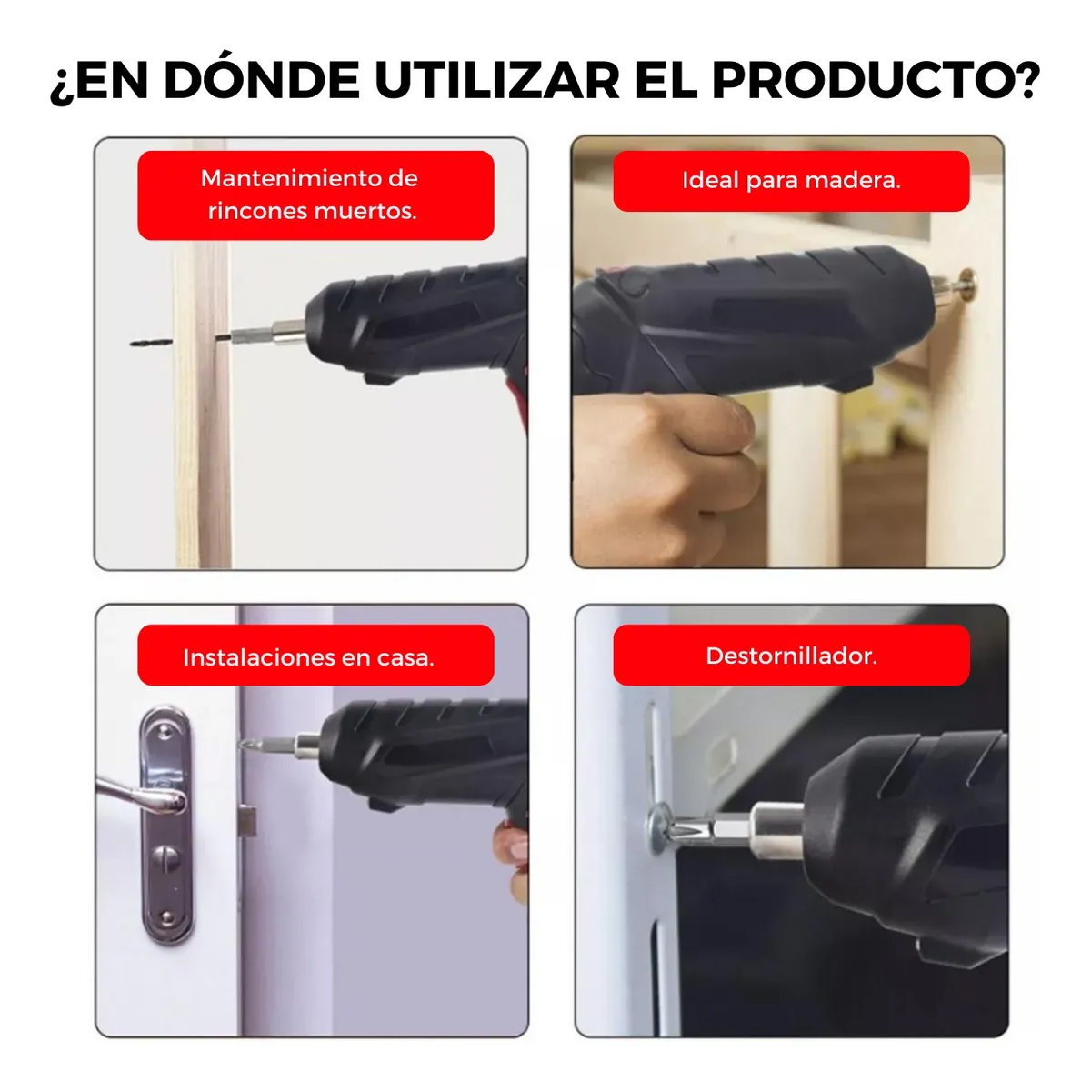 Desarmador Eléctrico Destornillador Inalámbrico Negro