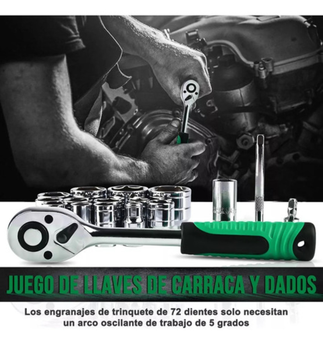 "Juego De Herramientas Reparación Automóviles Shawty 82pzs Estuche verde "