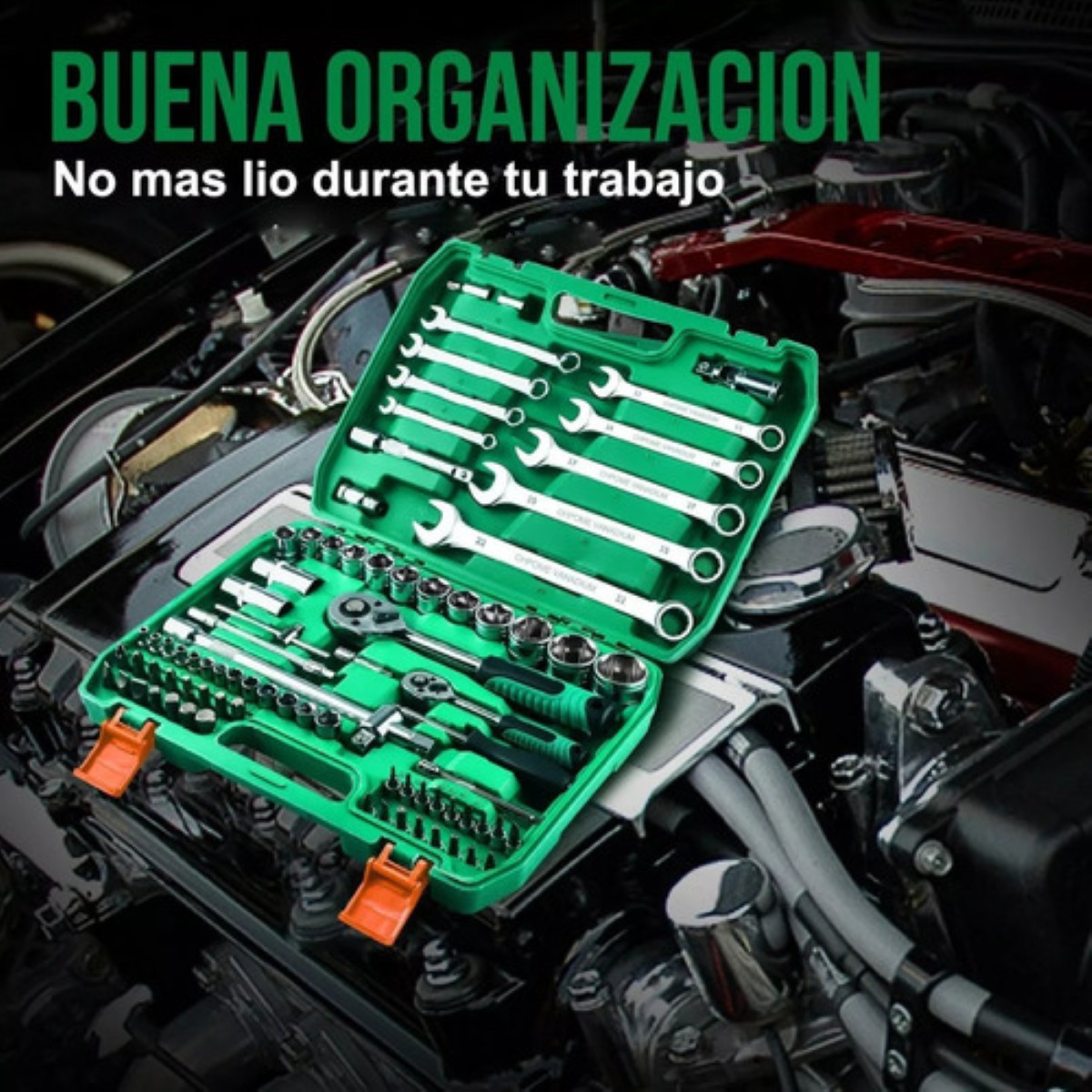 "Juego De Herramientas Reparación Automóviles Shawty 82pzs Estuche verde "