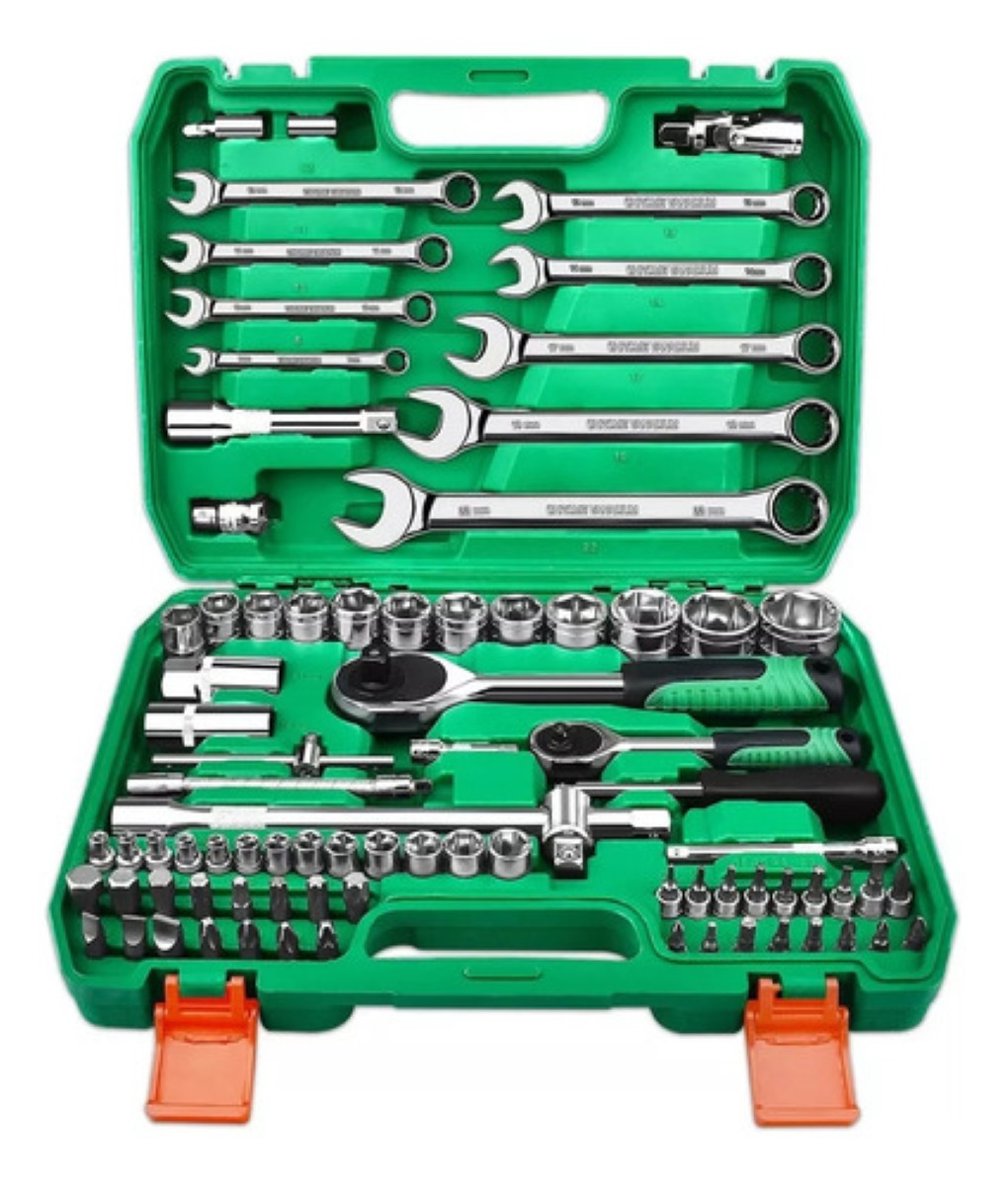 "Juego De Herramientas Reparación Automóviles Shawty 82pzs Estuche verde "